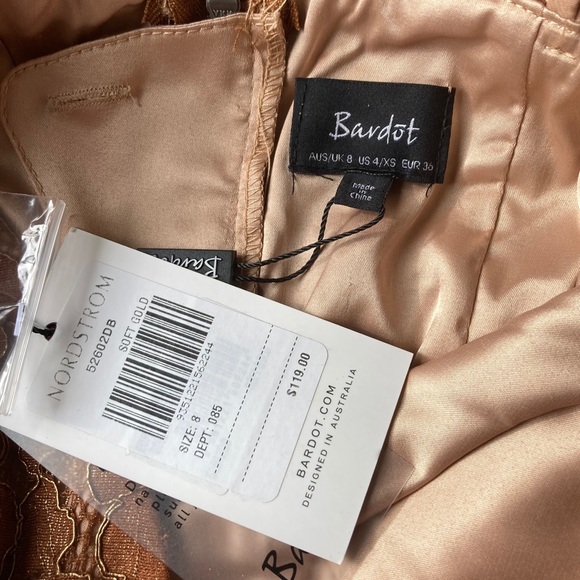 NWT Bardot Metallic Lace MIdi Dress - Picture 2 of 5